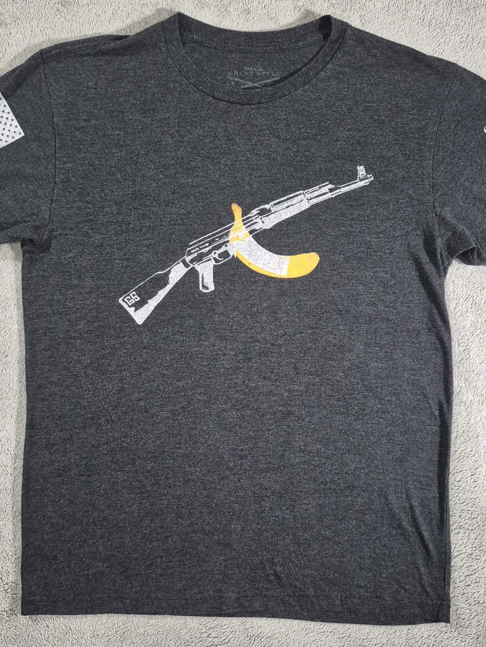 Grunt Style Banana Charcoal Graphic Tee with White and Yellow Print T-Shirt